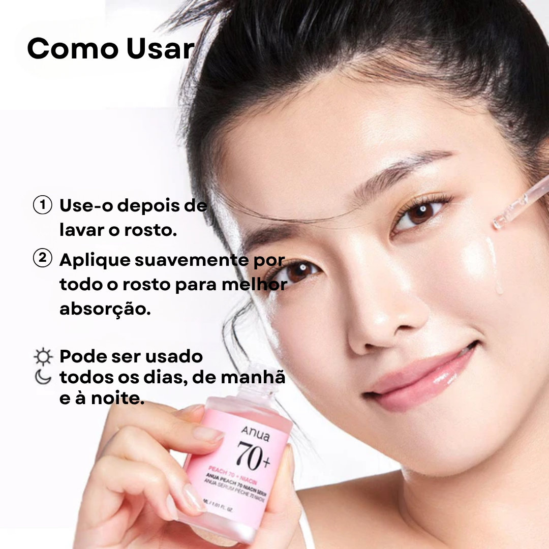 Sérum Iluminador Niacinamida 70% com Pêssego Anua 30ml